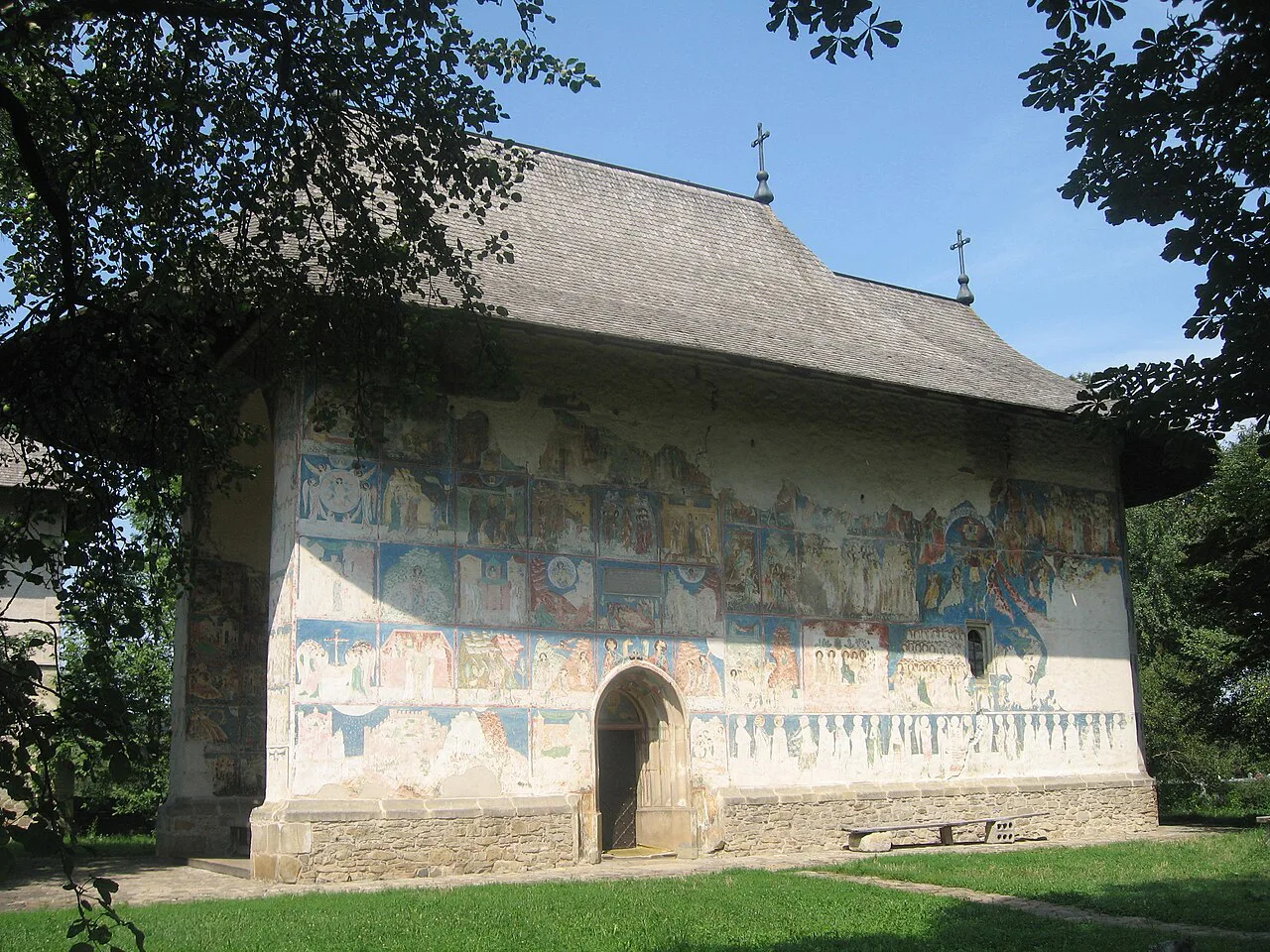 Painted church at Arbore Monastery.