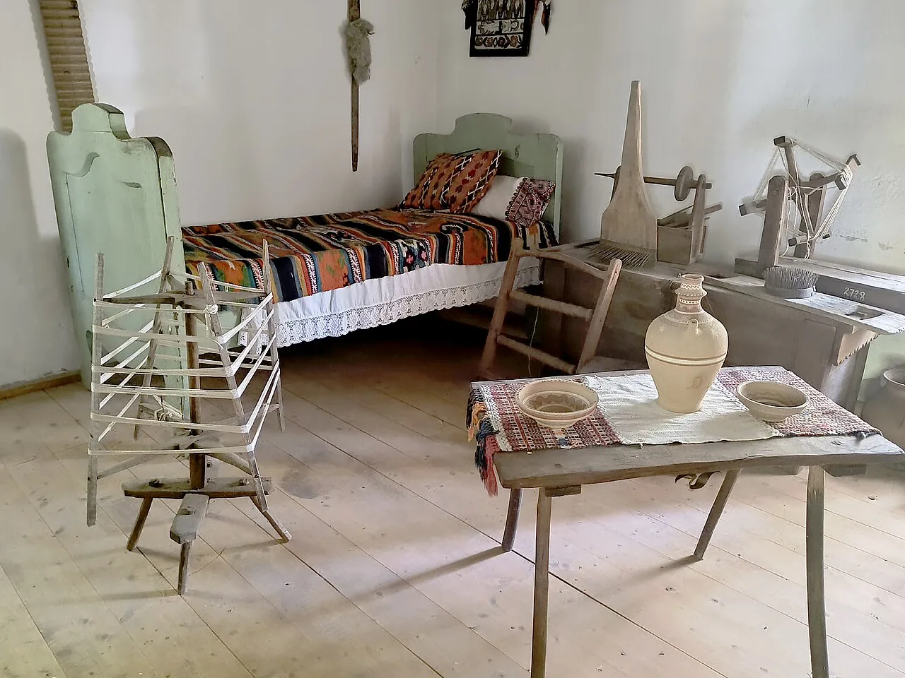 A traditional room at the Banat Village Museum in Timișoara.