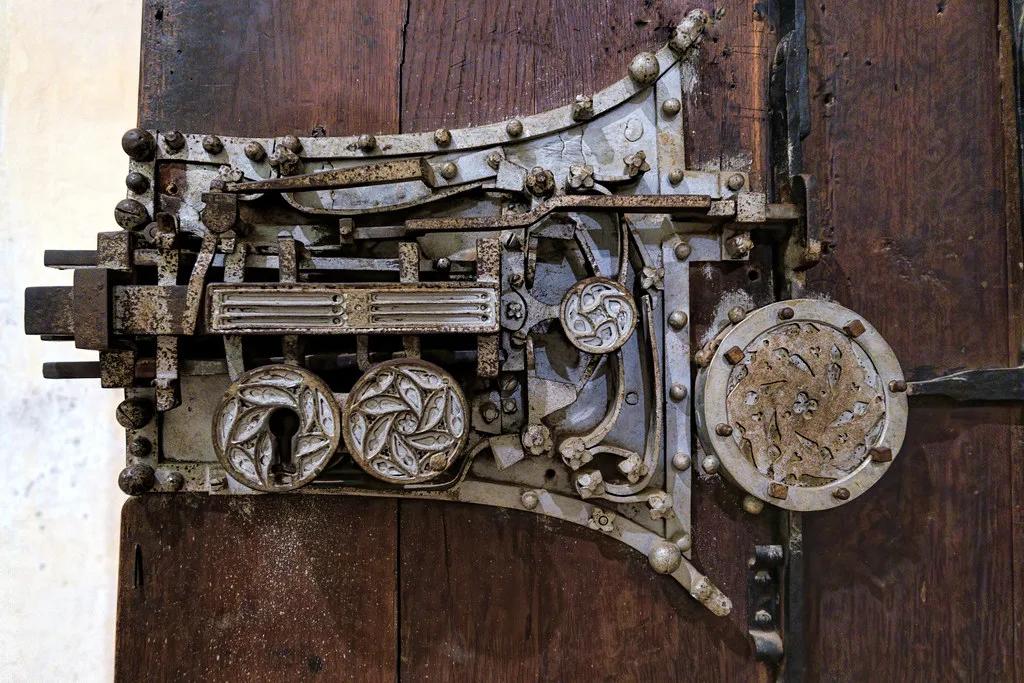 The sacristy lock in Biertan's fortified church.