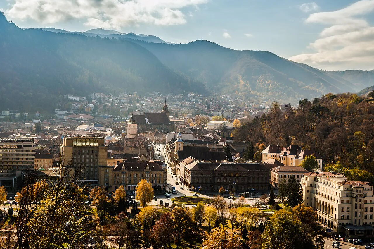 Brașov old town seen from the Citadel on Straja Hill.