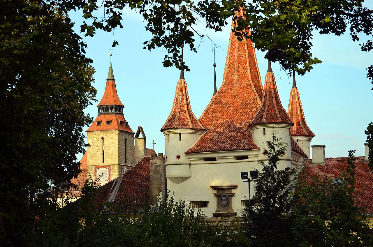 Catherine's Gate with the Black Church behind, Brașov.