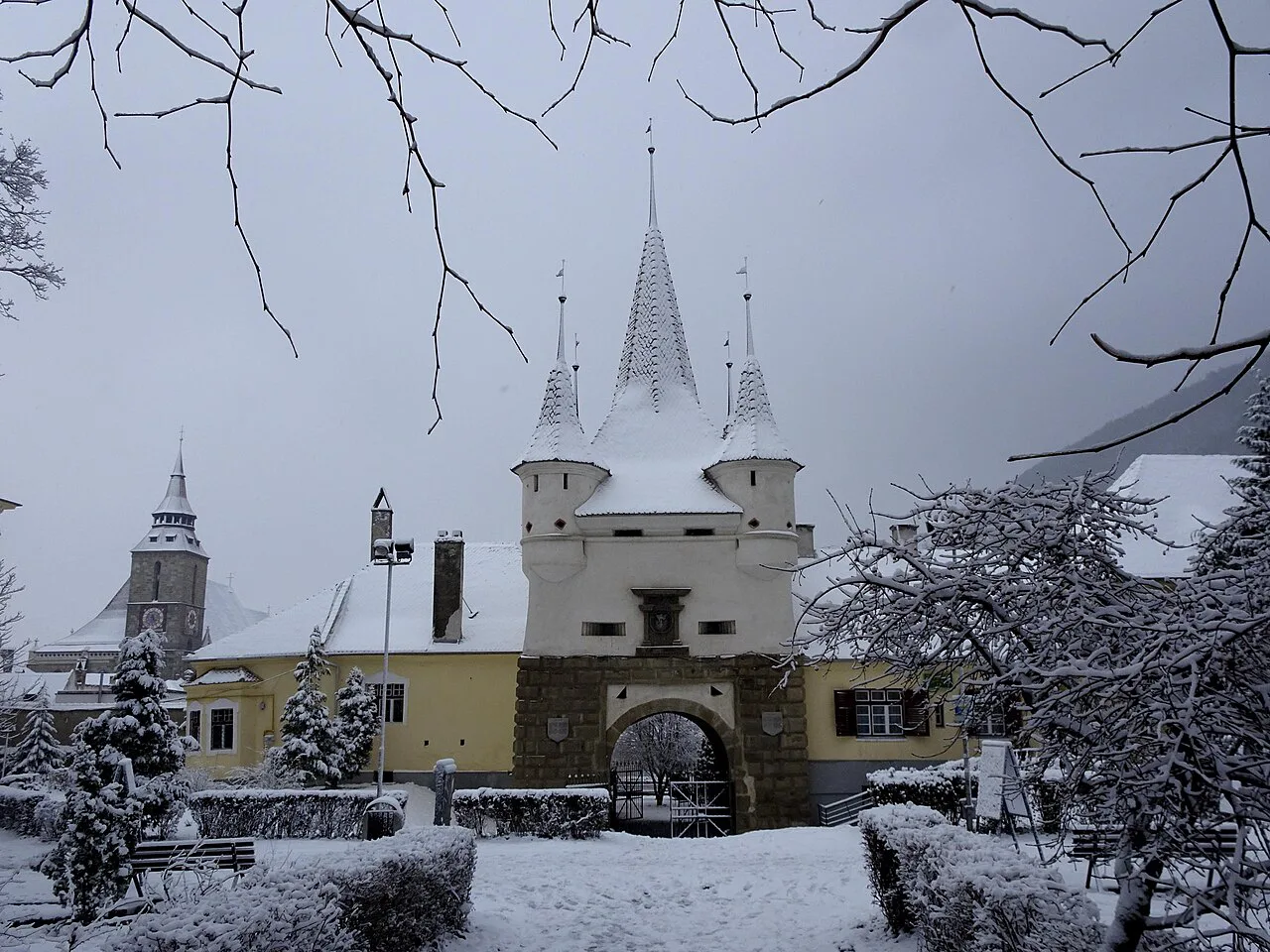 Catherine's Gate in winter, Brașov.