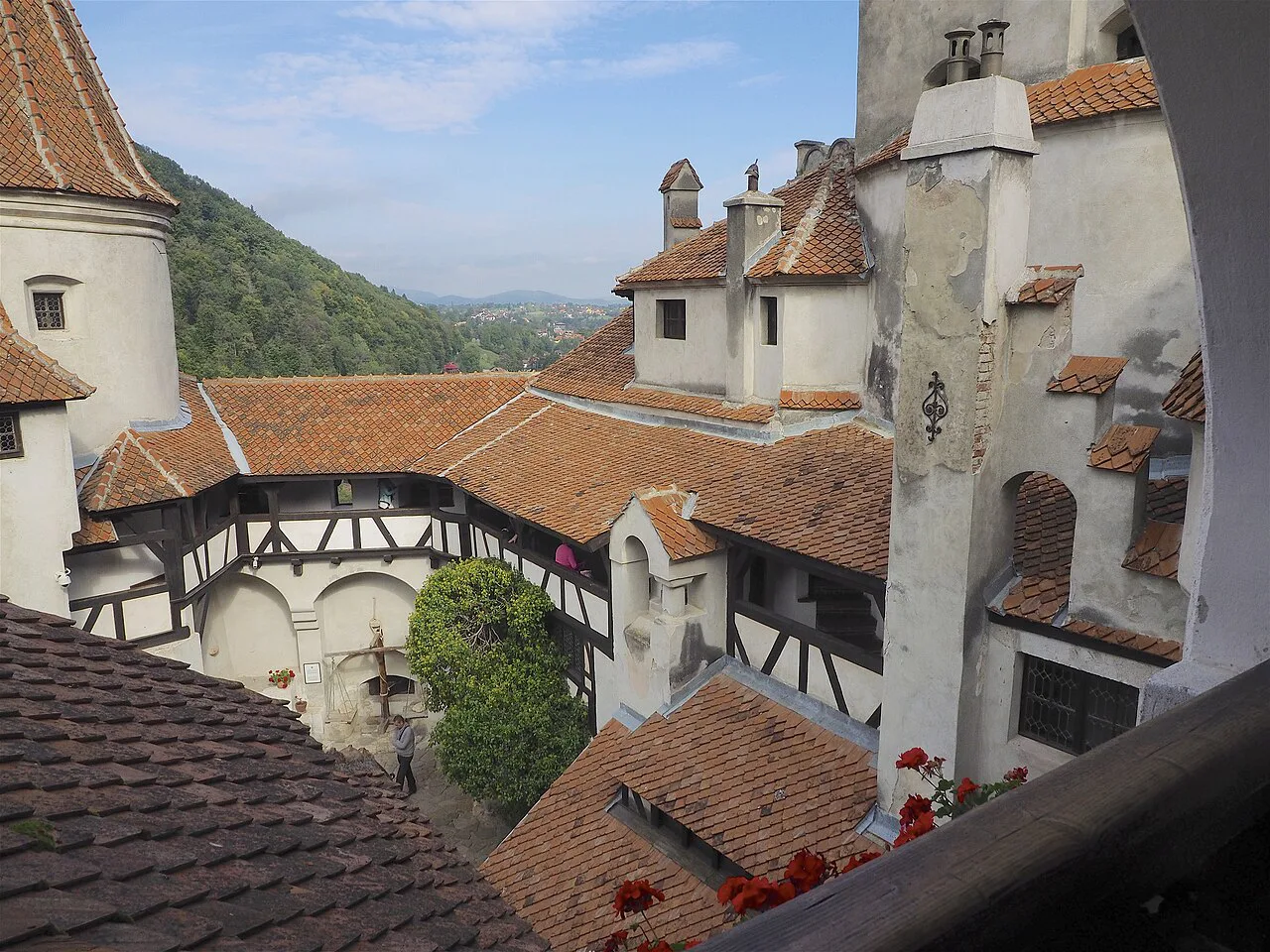 The courtyard of Bran Castle, near Brașov.