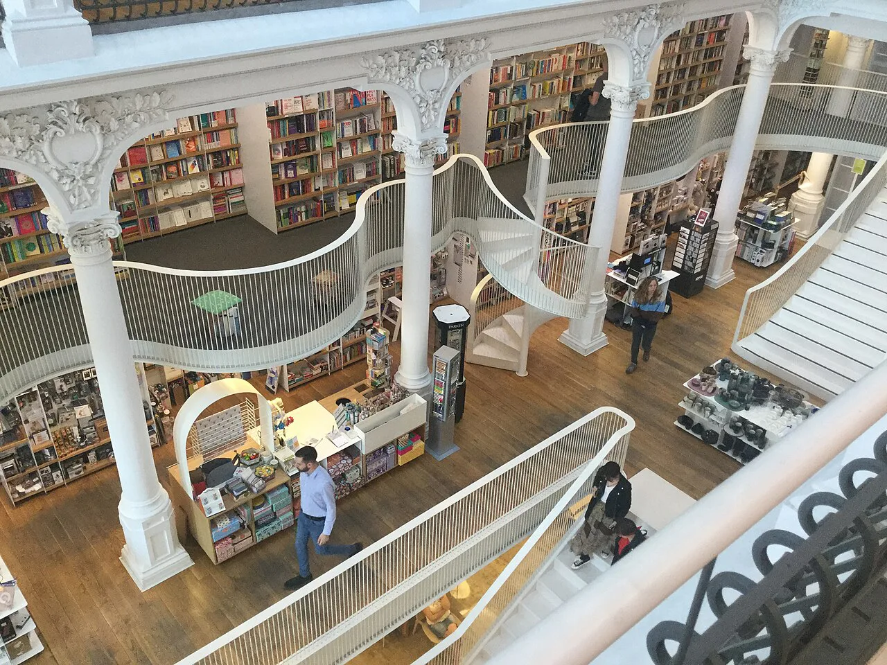 The interior of the Cărturești Carusel bookshop at 55 Strada Lipscani, Bucharest.