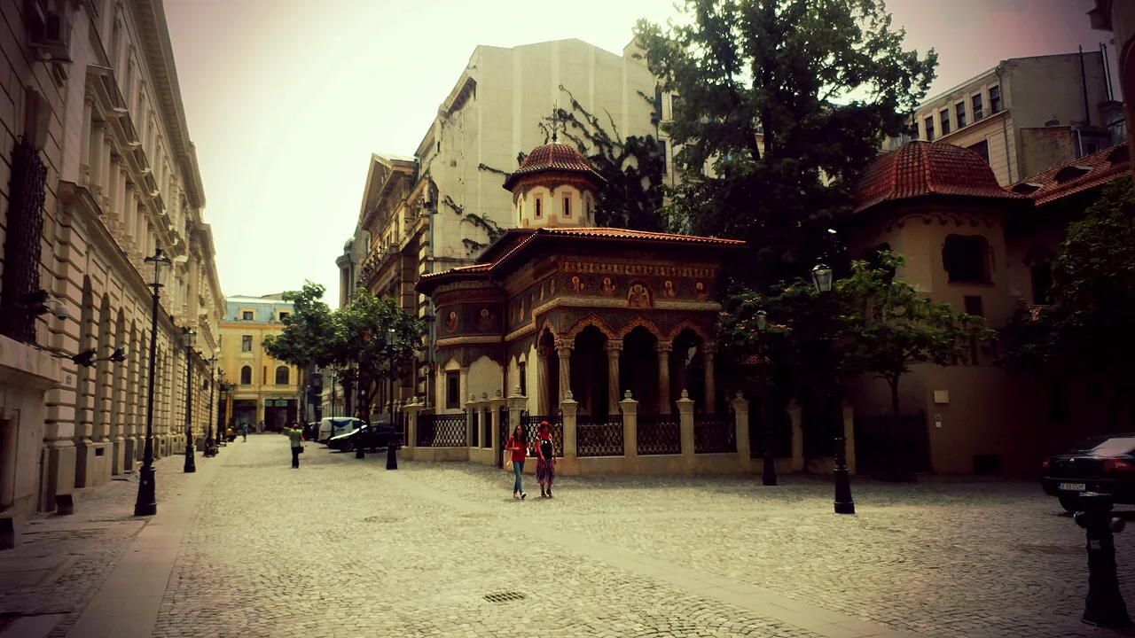 Stavropoleos Church in Bucharest's Old Town.