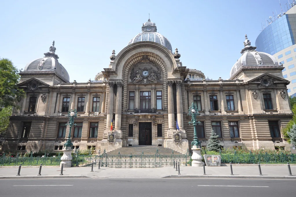 CEC Palace (Palatul CEC) on Calea Victoriei, Bucharest.