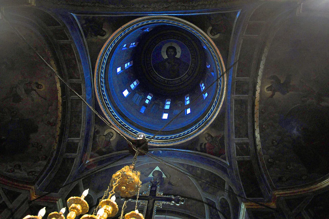 The painted dome of St Anthony's Church (Biserica Sf. Anton), Bucharest.