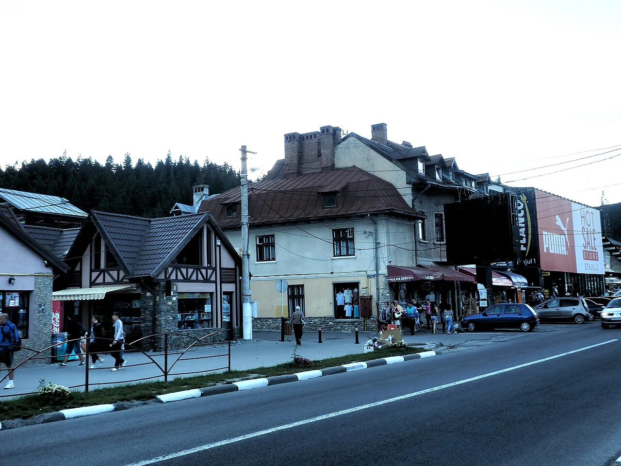Houses along the main road through Bușteni.