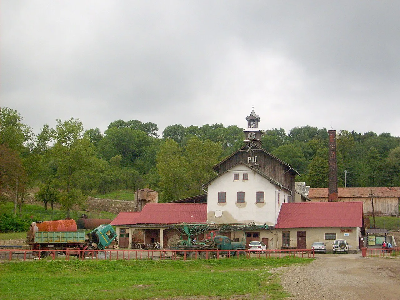 Surface buildings of the Cacica salt mine.