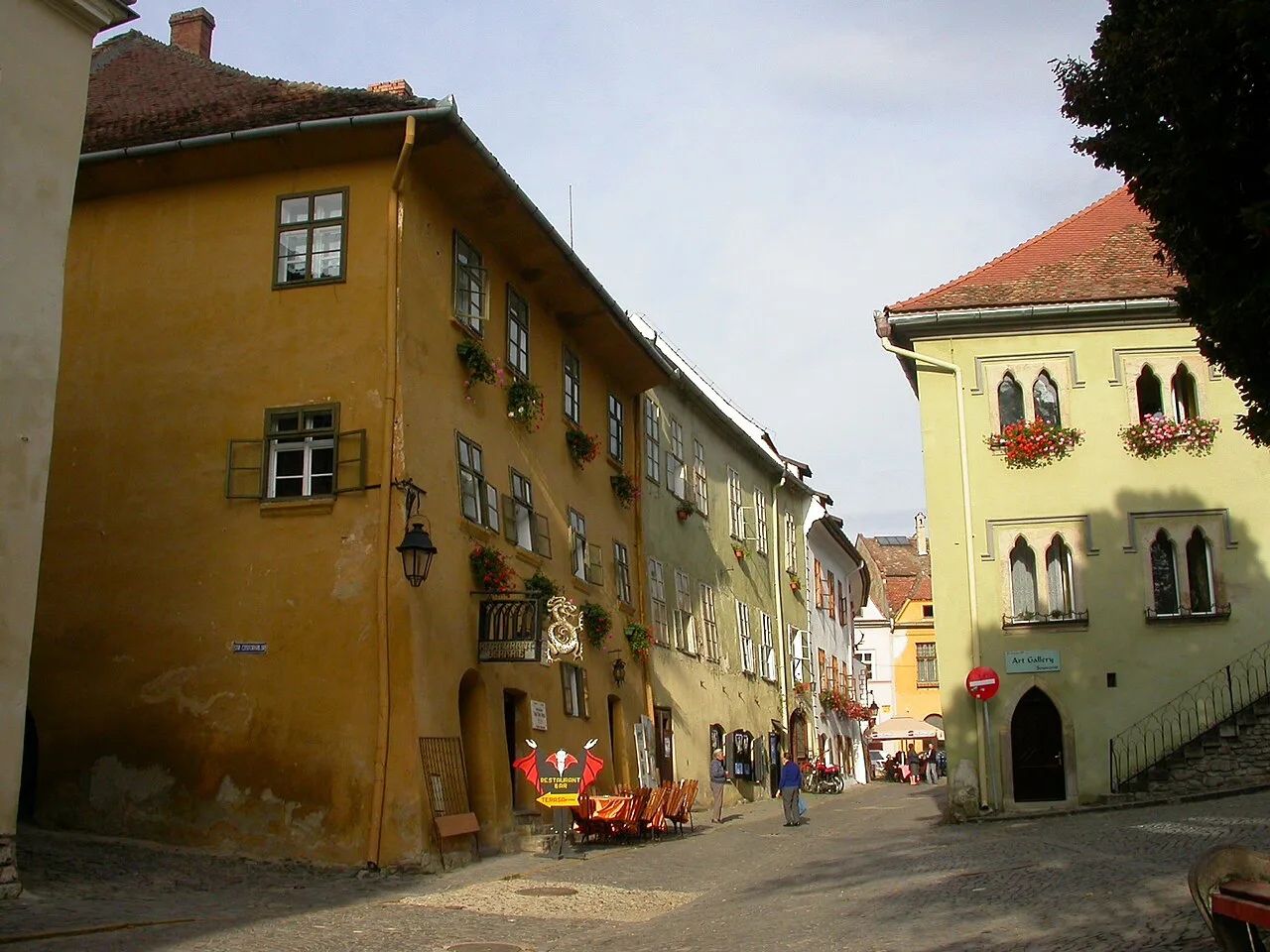 A street in the historic citadel of Sighișoara.