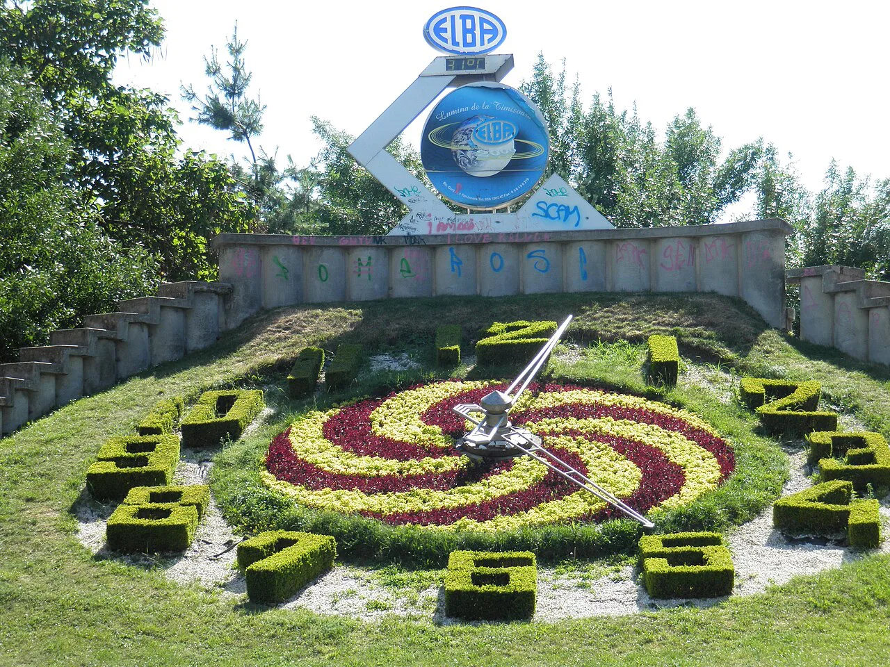 The flower clock in the Cetate district, Timișoara.