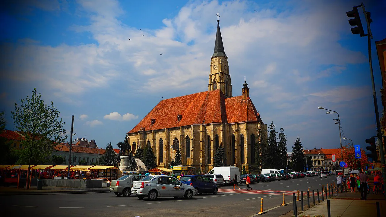 St Michael's Church on Piața Unirii, Cluj-Napoca.