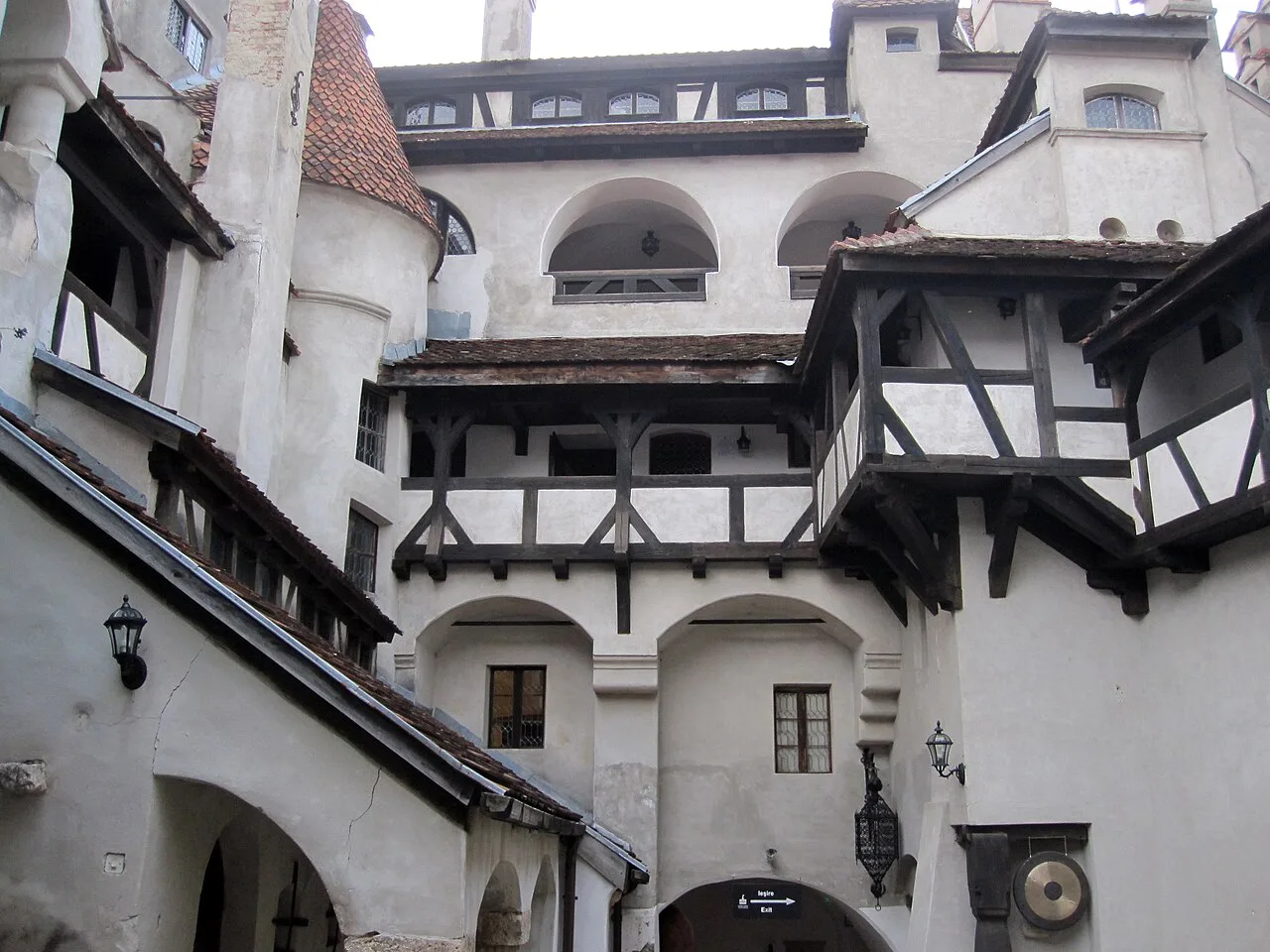 Courtyard galleries of Bran Castle.