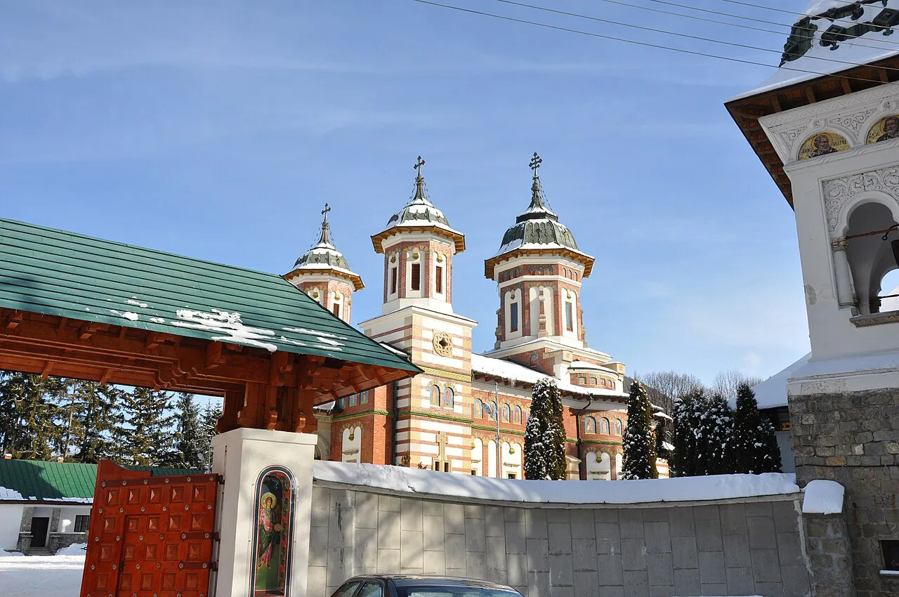 Sinaia Monastery with its church domes.
