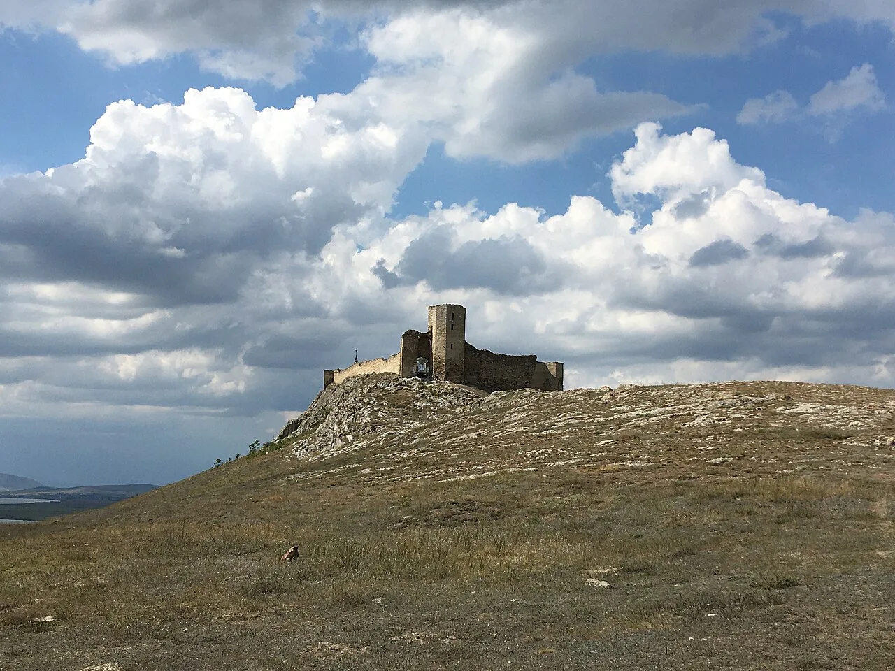 Enisala Fortress on its hilltop.