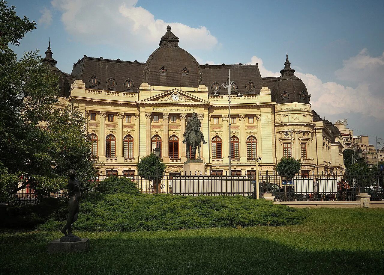 The Central University Library on Revolution Square in Bucharest.