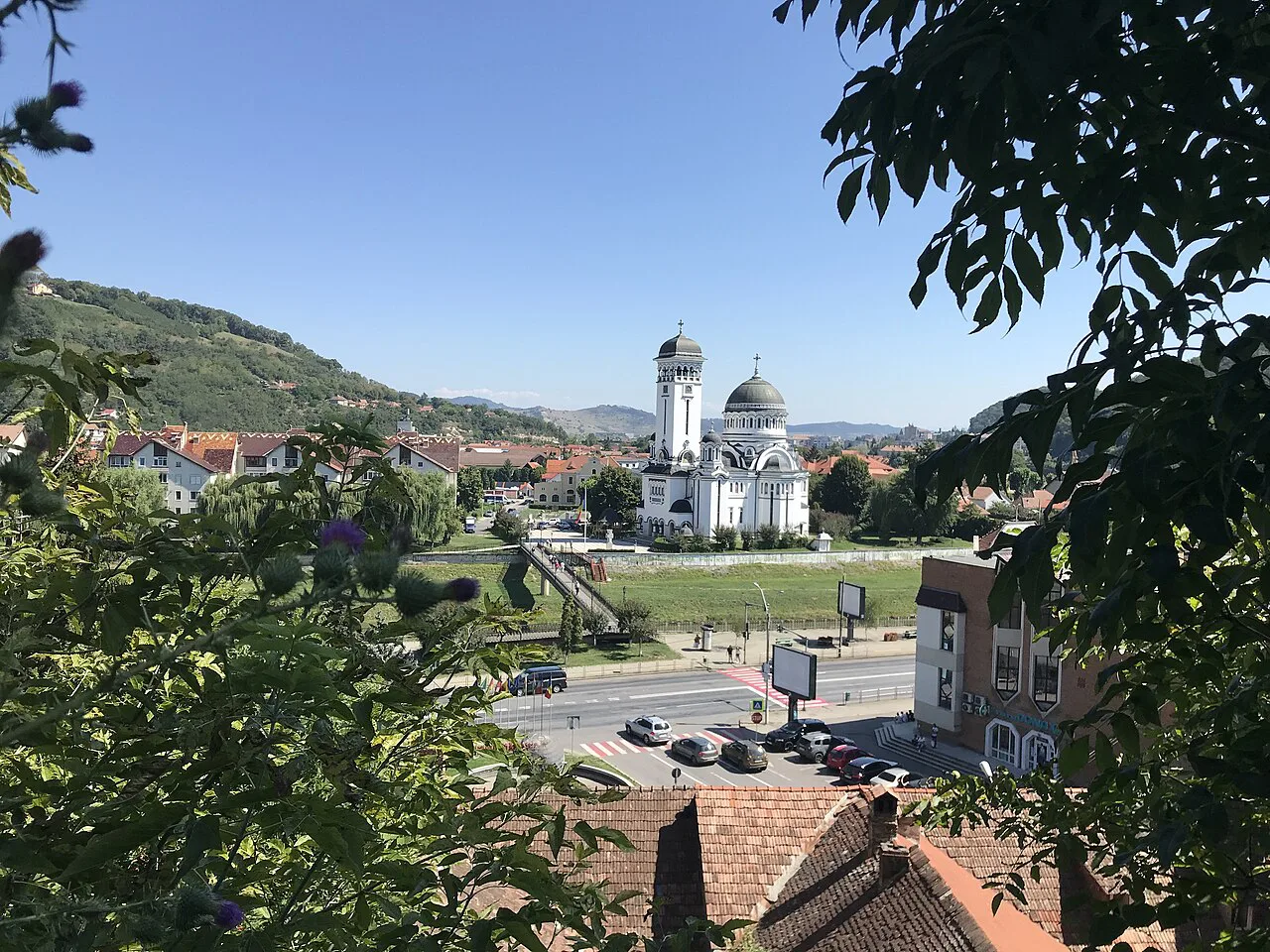 The Holy Trinity Church seen from the citadel, Sighișoara.