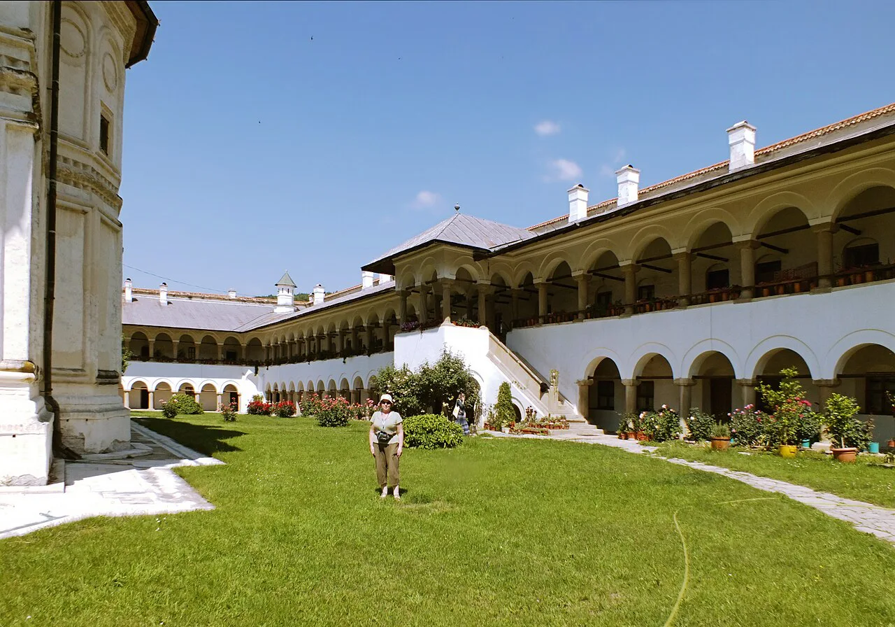 The inner courtyard of Horezu Monastery.
