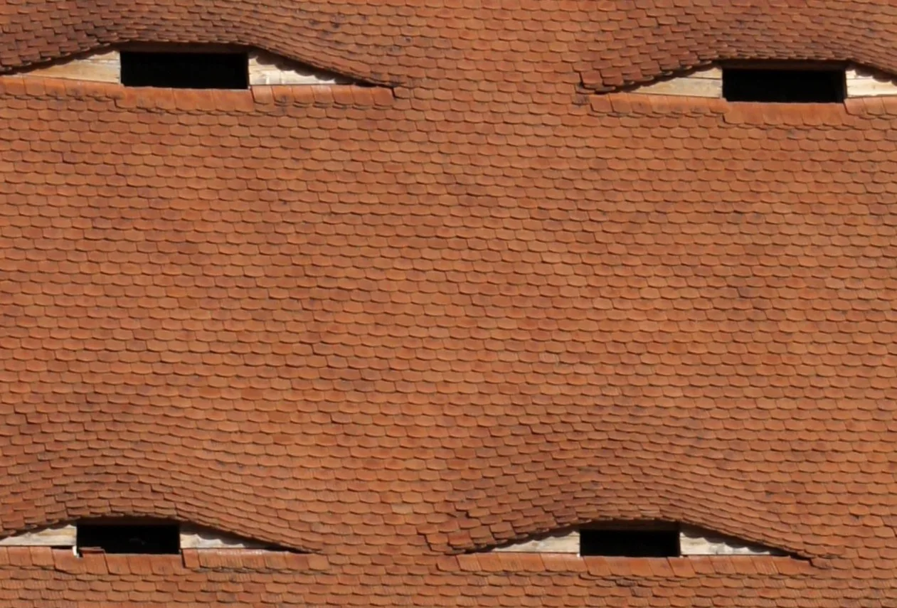 Eyelid roof windows on the Haller House, Sibiu.