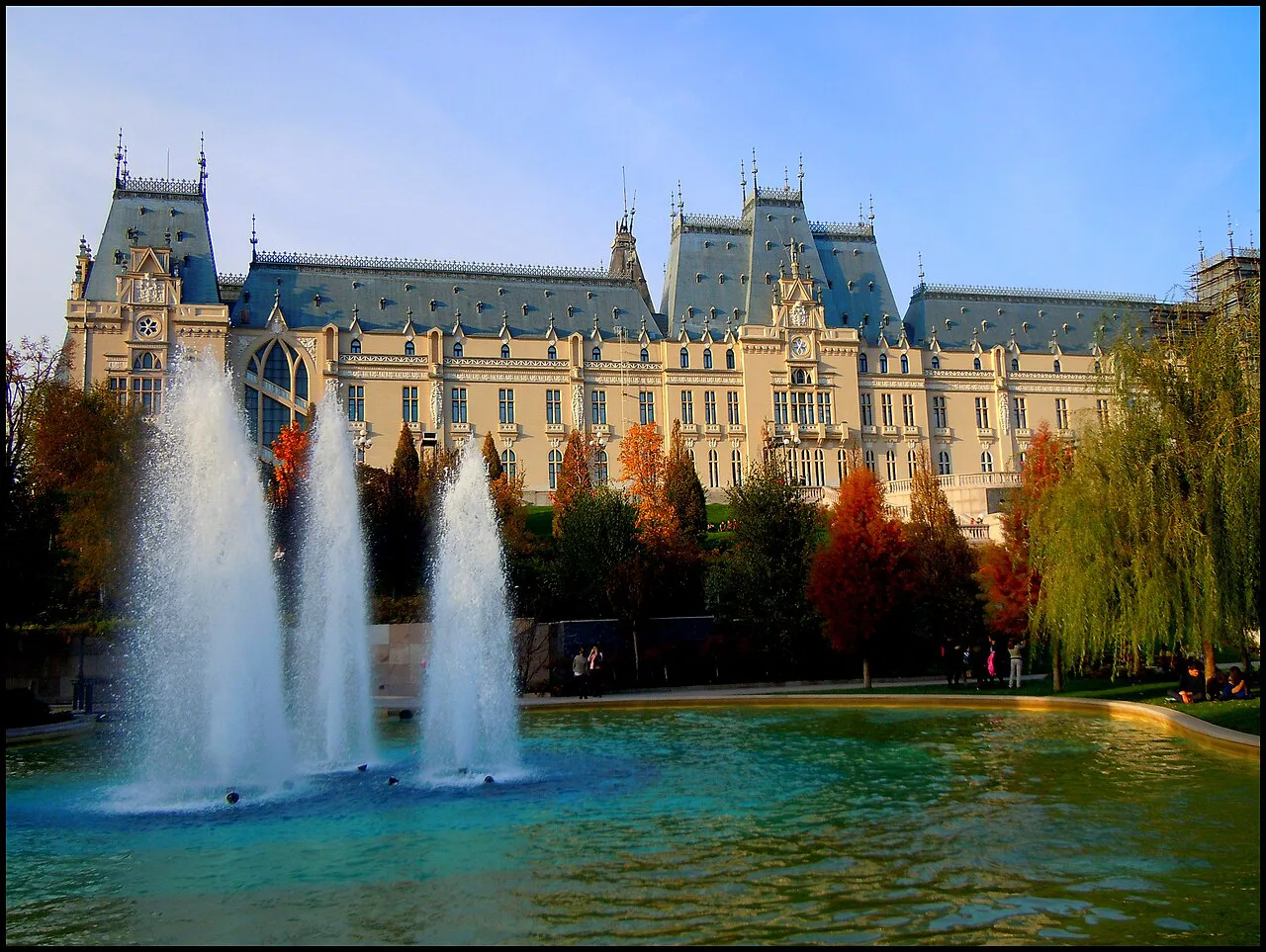 Fountains in front of the Palace of Culture, Iași.