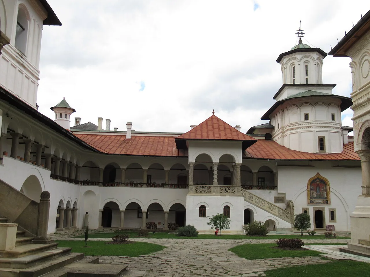 The church and cloisters of Horezu Monastery.