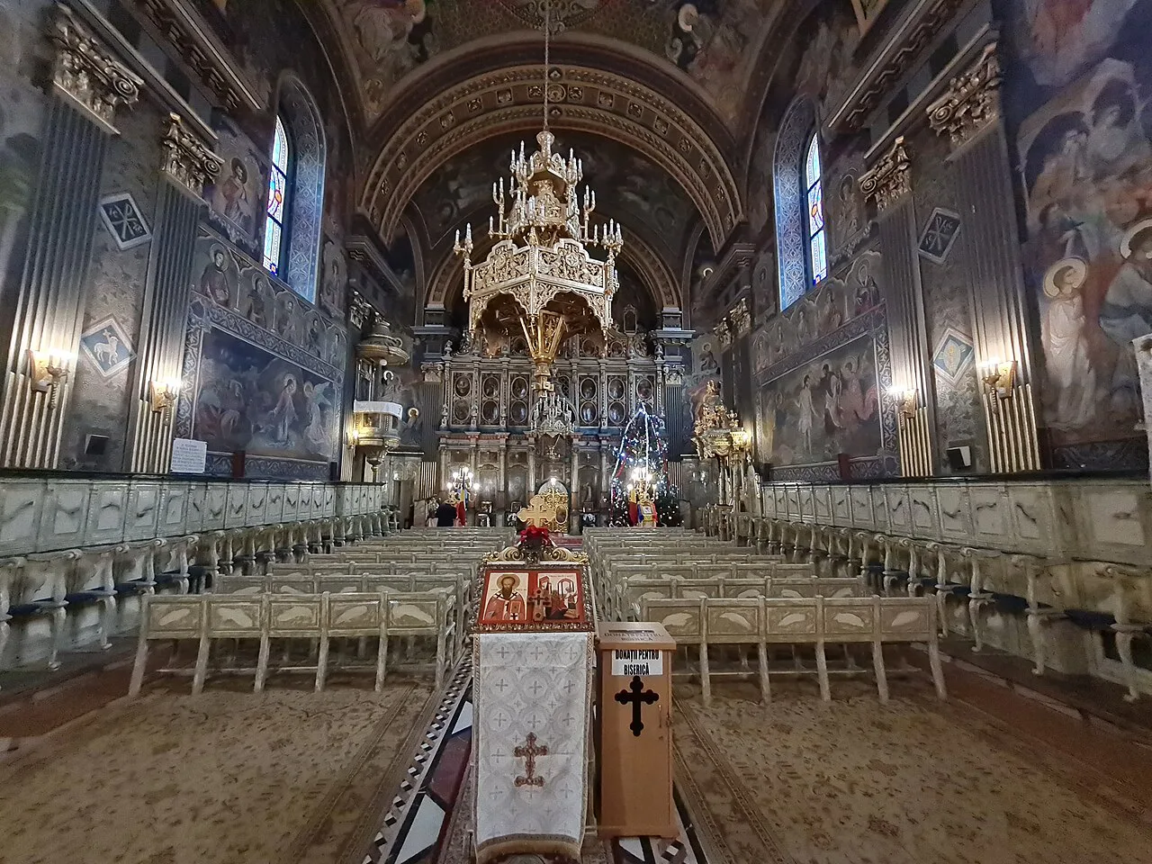 The painted interior of the Moon Church in Oradea.