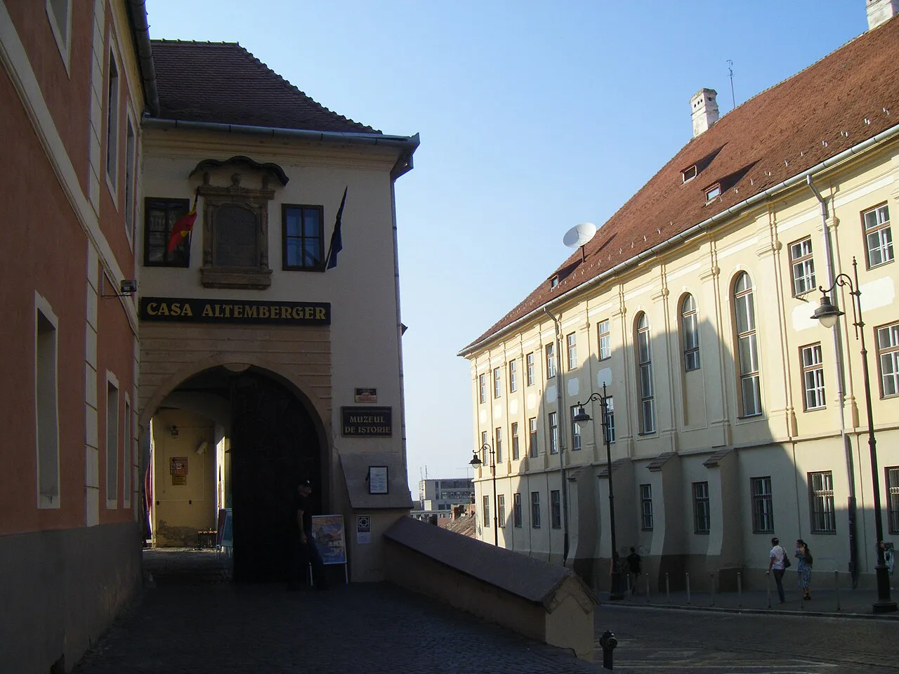 The entrance to the History Museum in the Altemberger House, Sibiu.