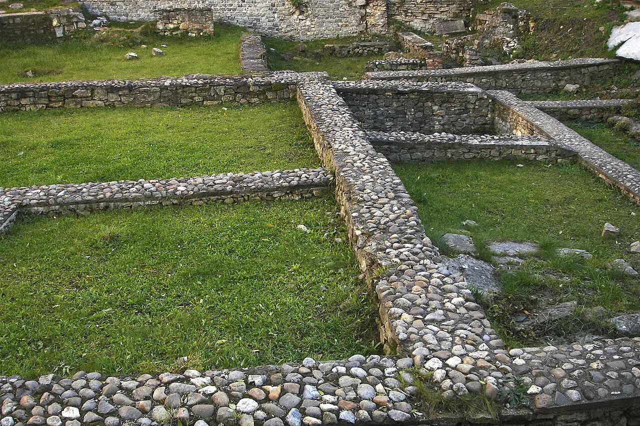 Roman ruins with a hypocaust on Museum Square, Cluj-Napoca.