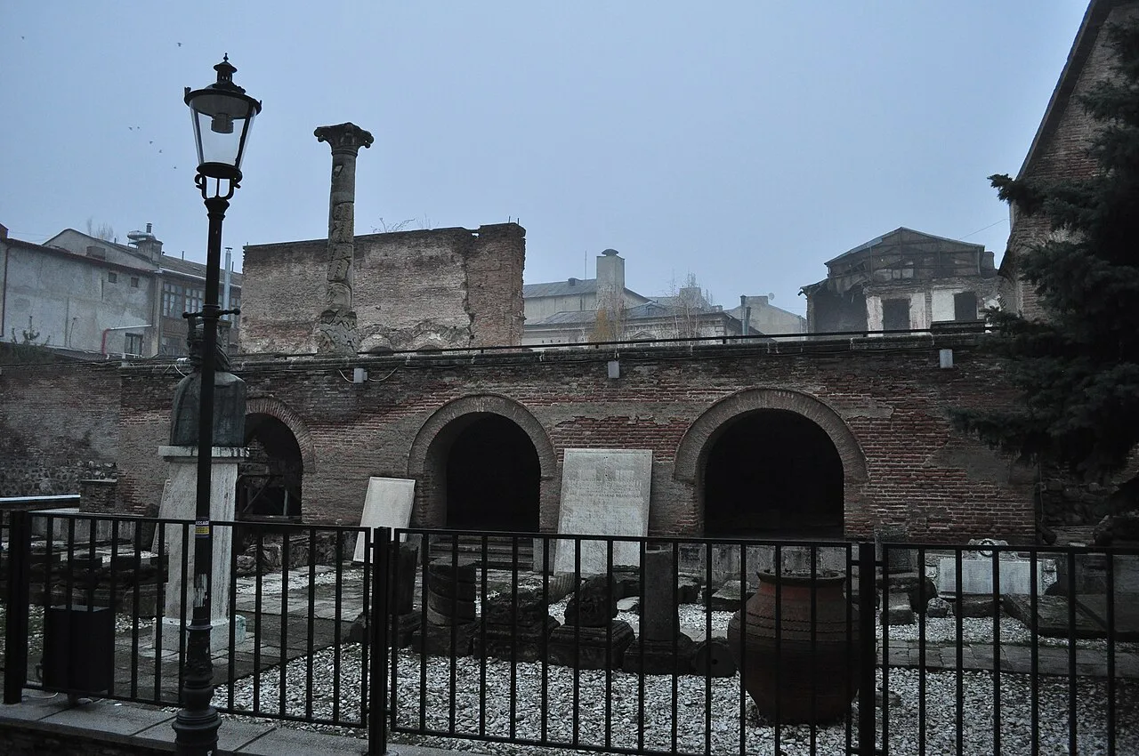 The Old Princely Court (Curtea Veche) in Bucharest around dawn.
