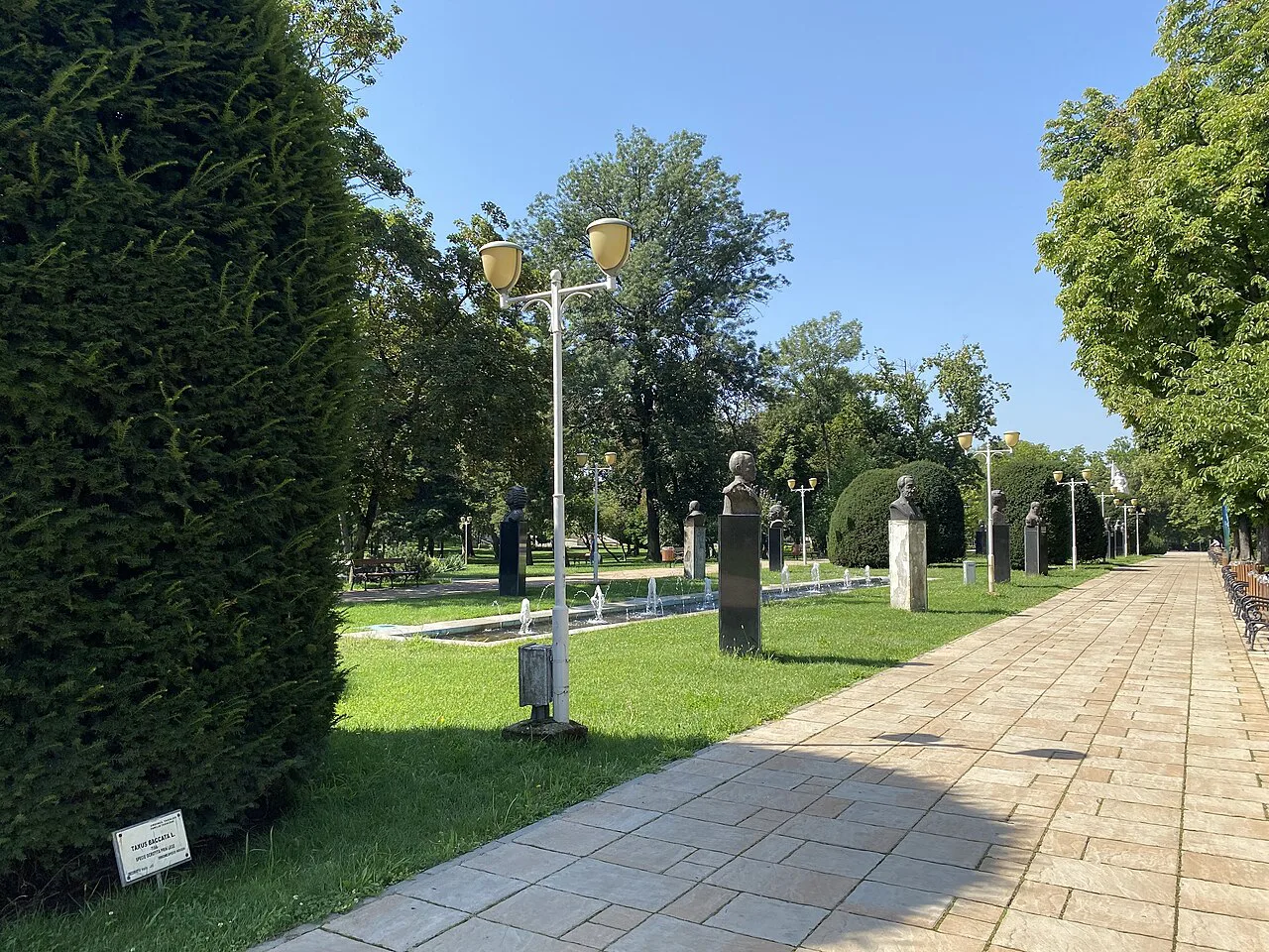 A paved avenue through Parcul Central Anton Scudier (Central Park), Timișoara.