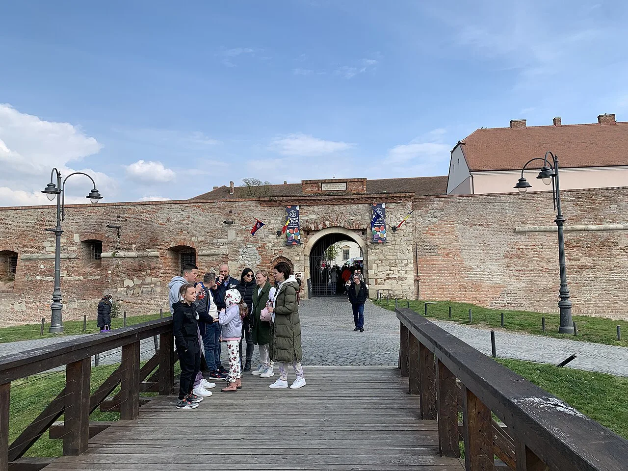 Entrance bridge to the Oradea City Museum.