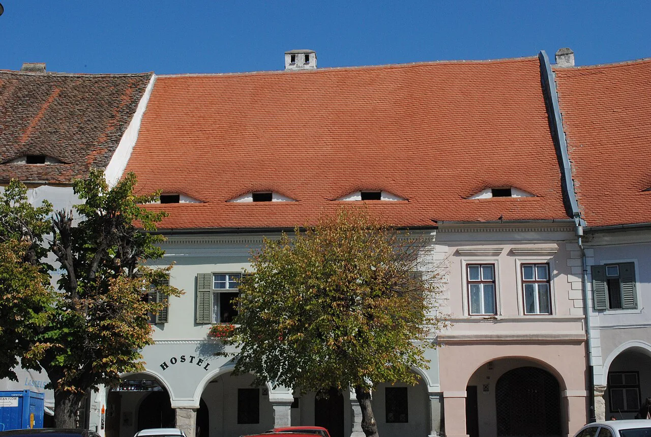 The Black Bear house on Piața Mică, home of the Pharmacy Museum, Sibiu.