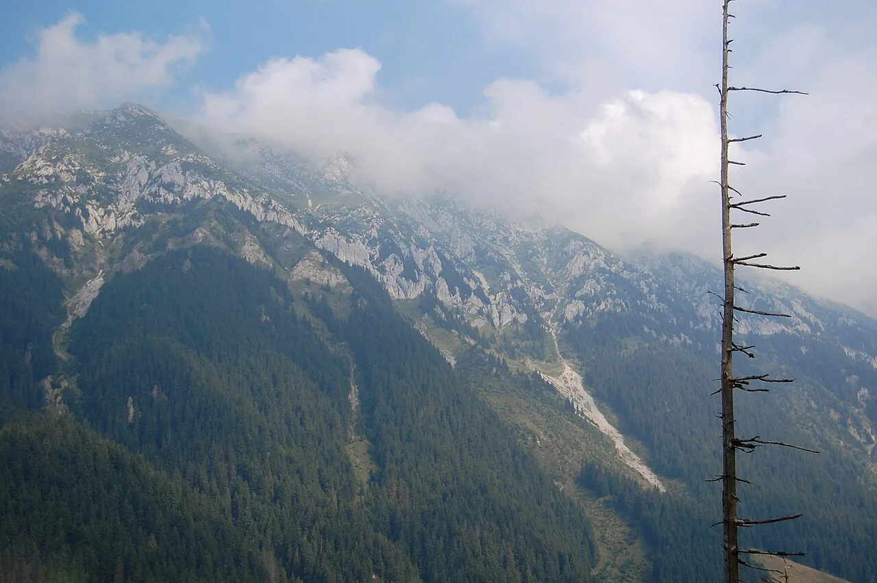 Cloud over the Piatra Craiului Mountains.