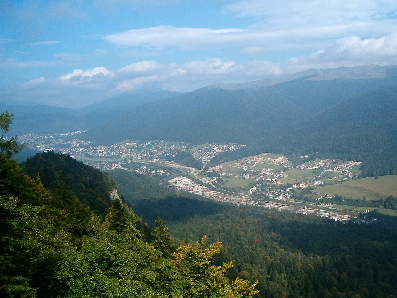 The Prahova Valley seen from the Franz Joseph Cliffs.