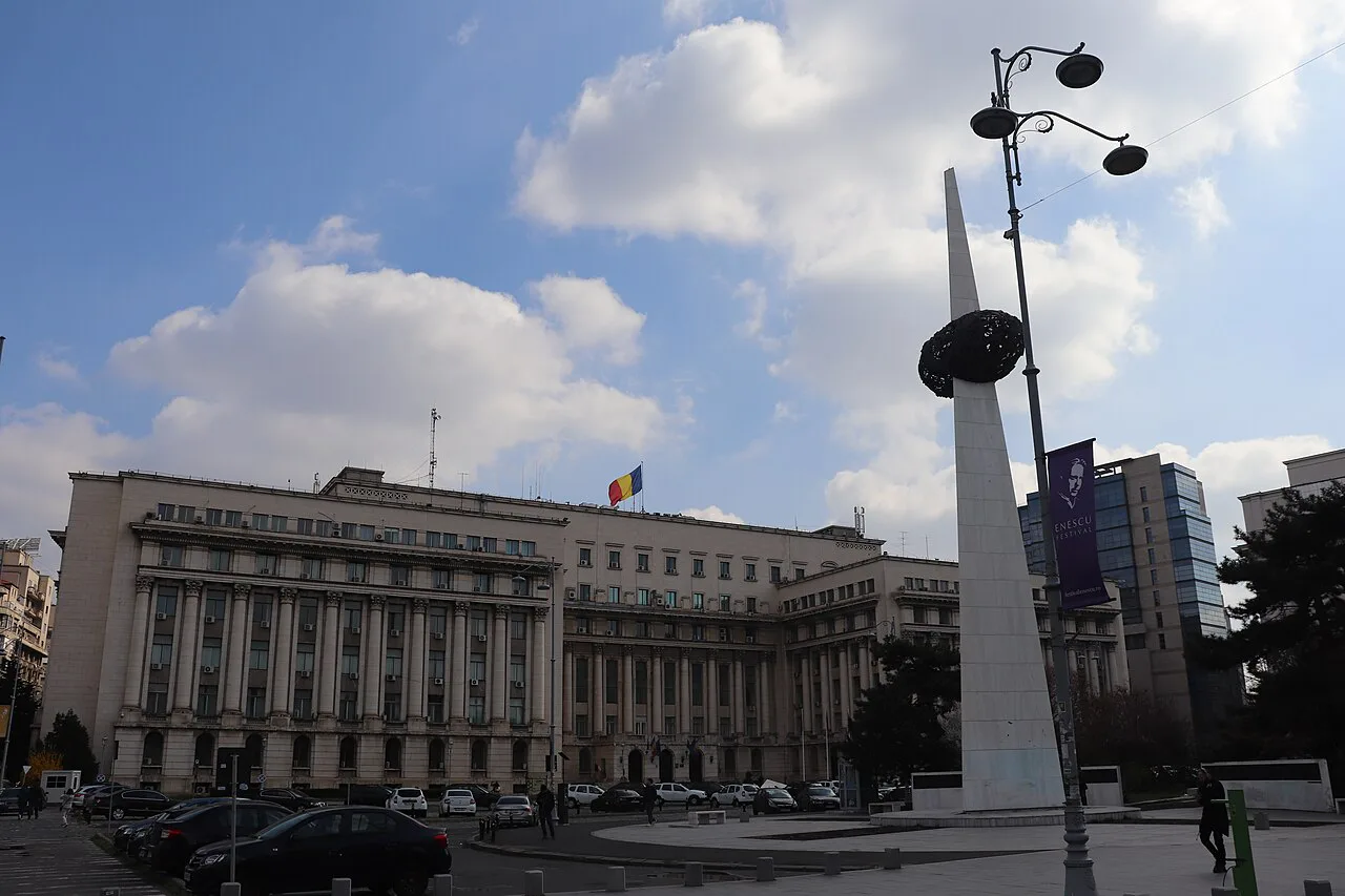 Piața Revoluției with the Memorial of Rebirth, Bucharest.
