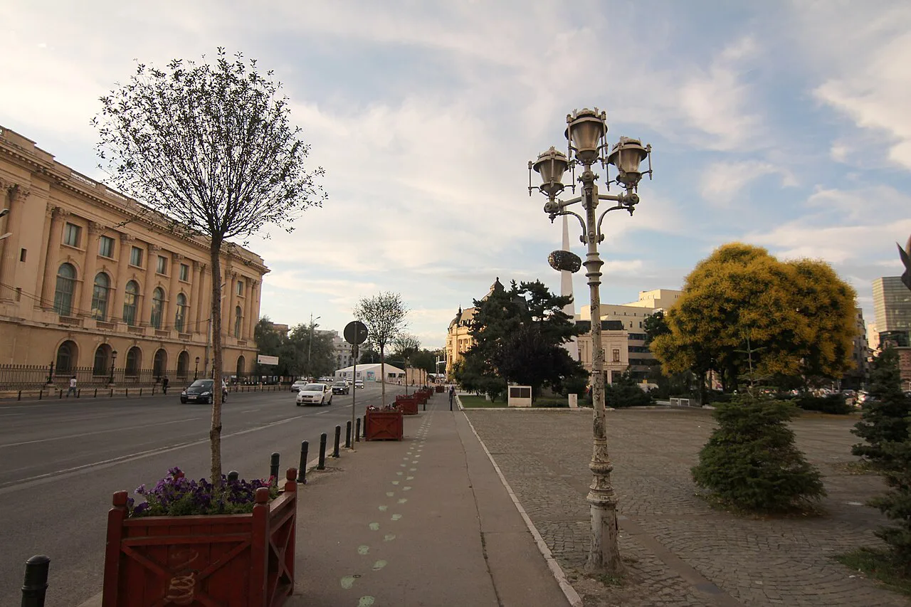 Piața Revoluției with the National Museum of Art, Bucharest.