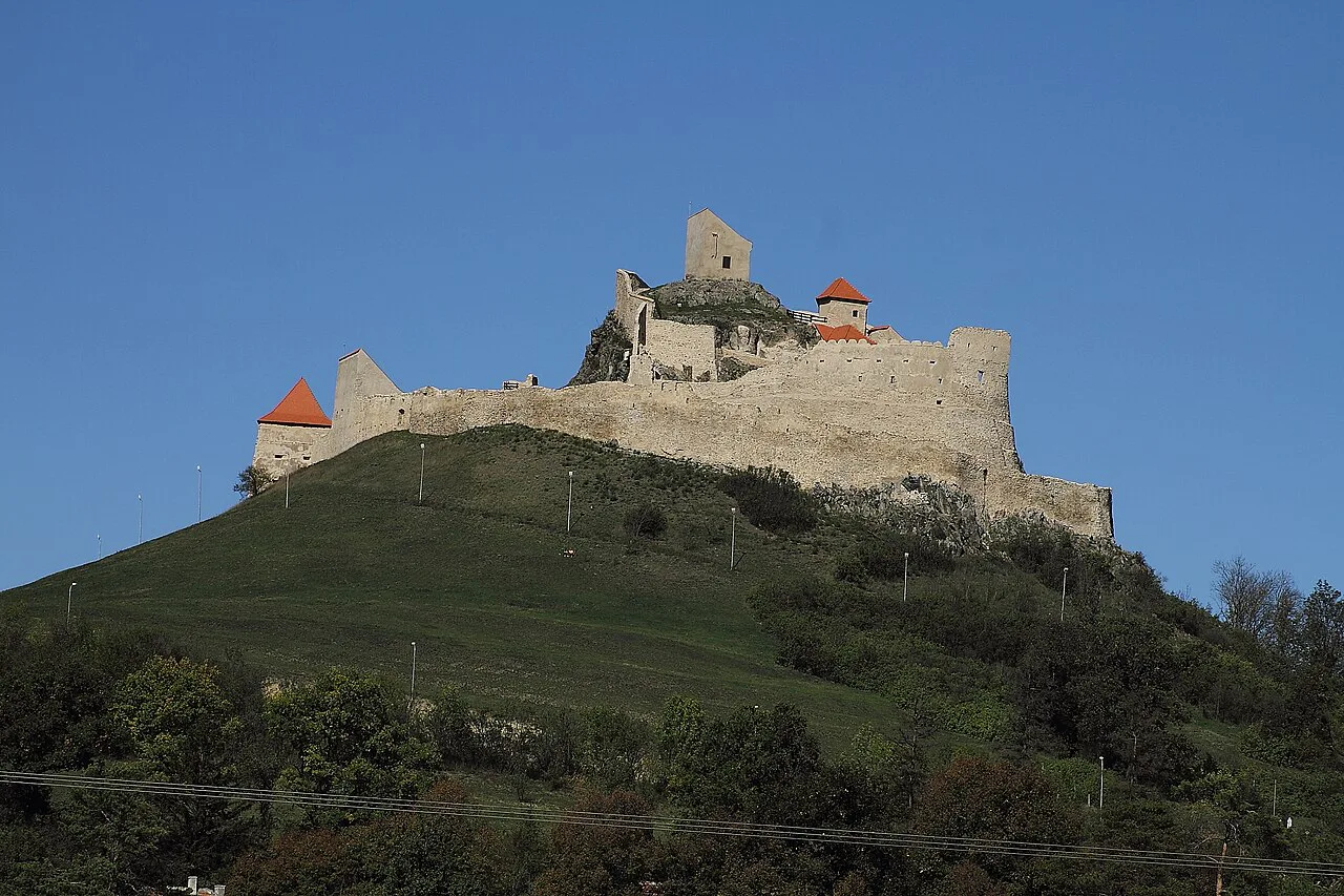 Rupea Fortress on its hilltop.