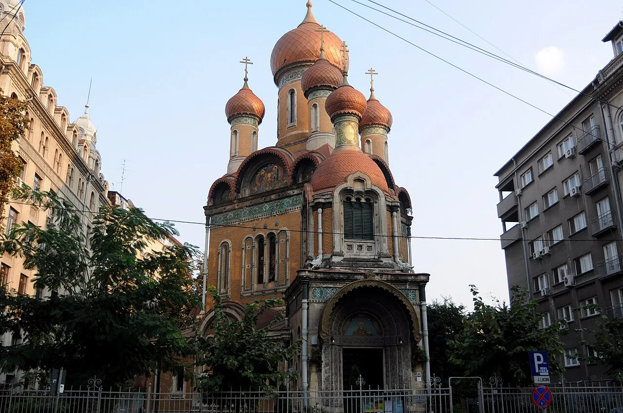 The Russian Church of St Nicholas on Strada Ion Ghica, Bucharest.