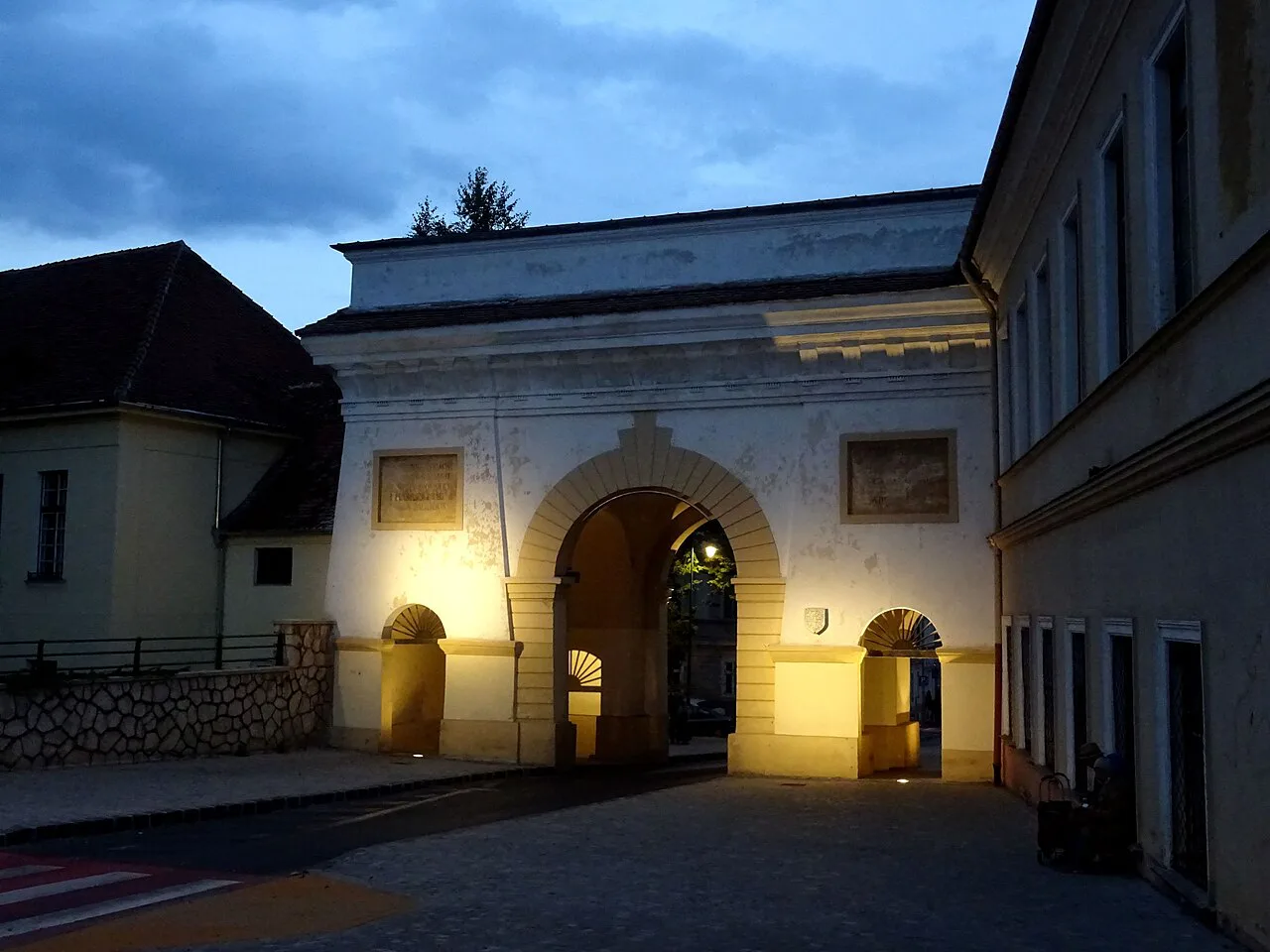 The Șchei Gate at night, Brașov.