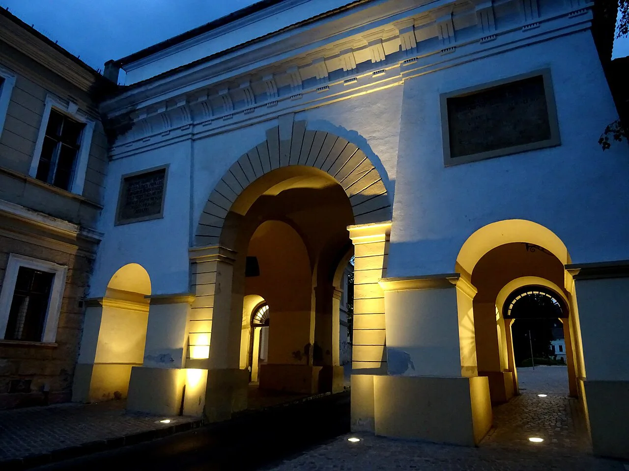 The Șchei Gate at night, Brașov.