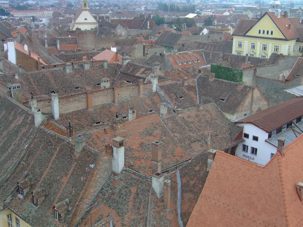 Sibiu rooftops seen from the Council Tower.
