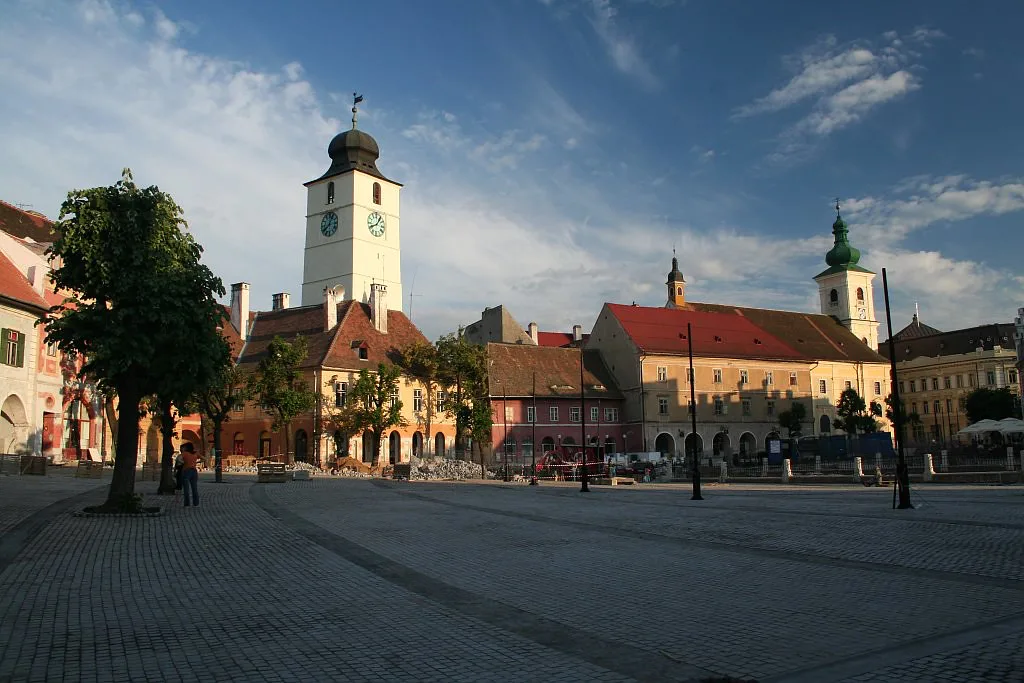 The Small Square (Piața Mică) and Council Tower, Sibiu.