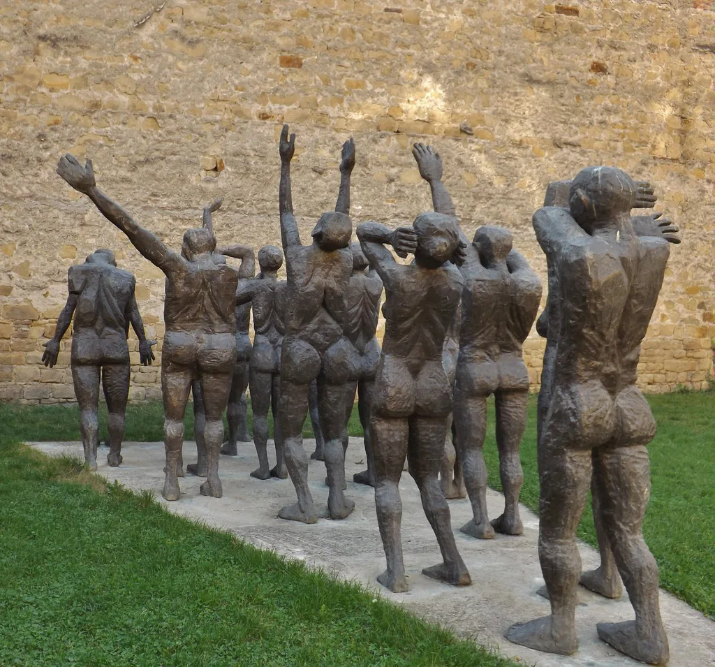 Memorial sculpture to the victims of communism at the Sighet Memorial, Sighetu Marmației.