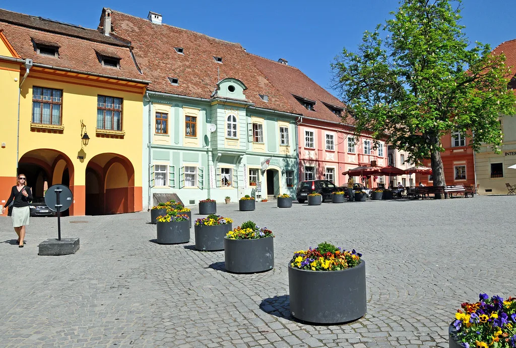 Piața Cetății, the Citadel Square in Sighișoara.