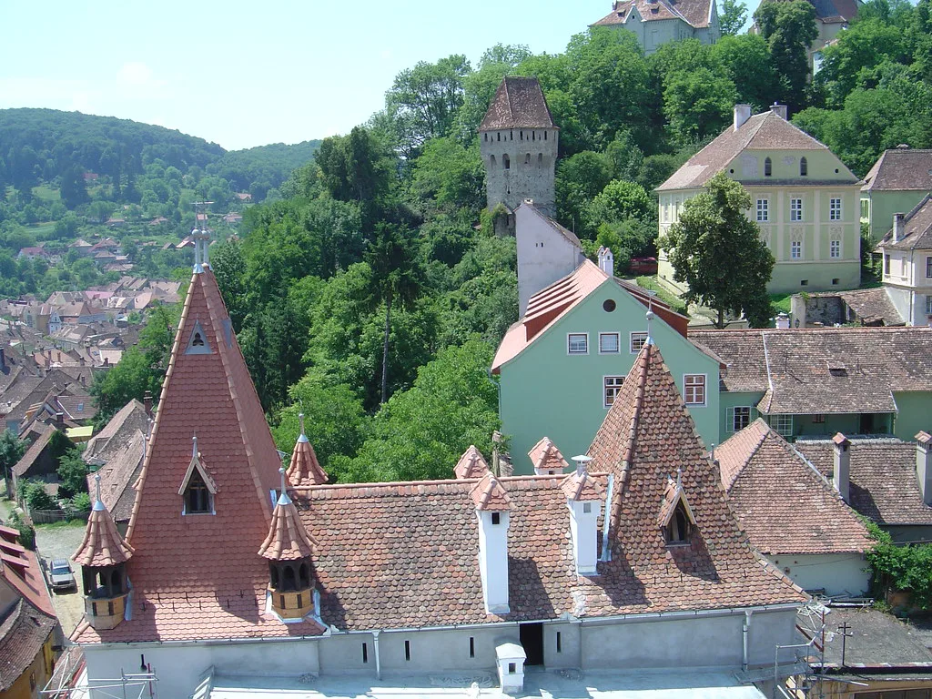 Rooftops of Sighișoara's citadel.