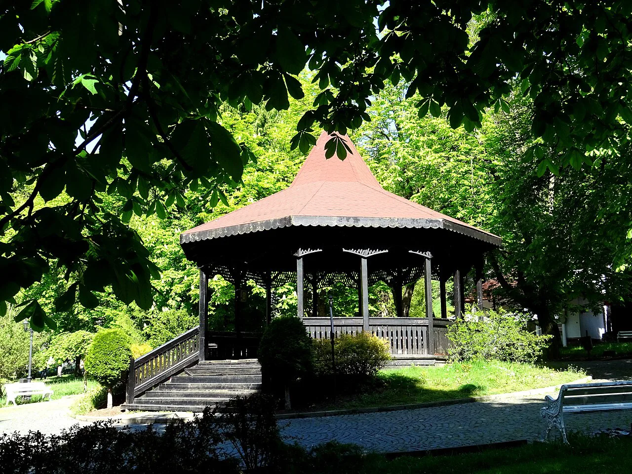 The bandstand in Dimitrie Ghica Park, Sinaia.