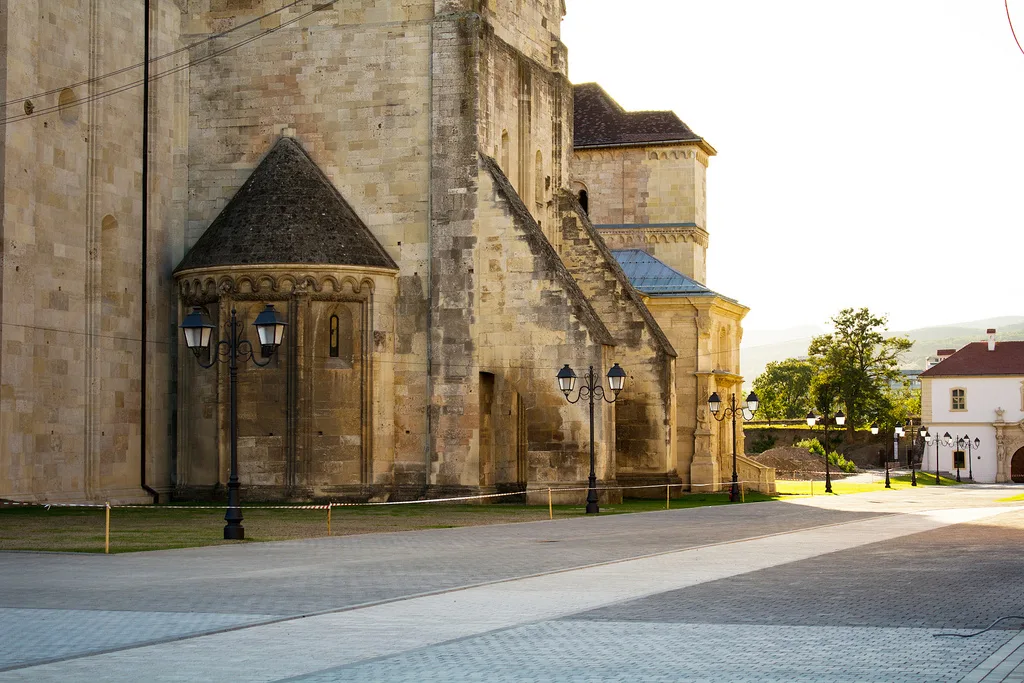 Apse and towers of St Michael's Cathedral in Alba Iulia.