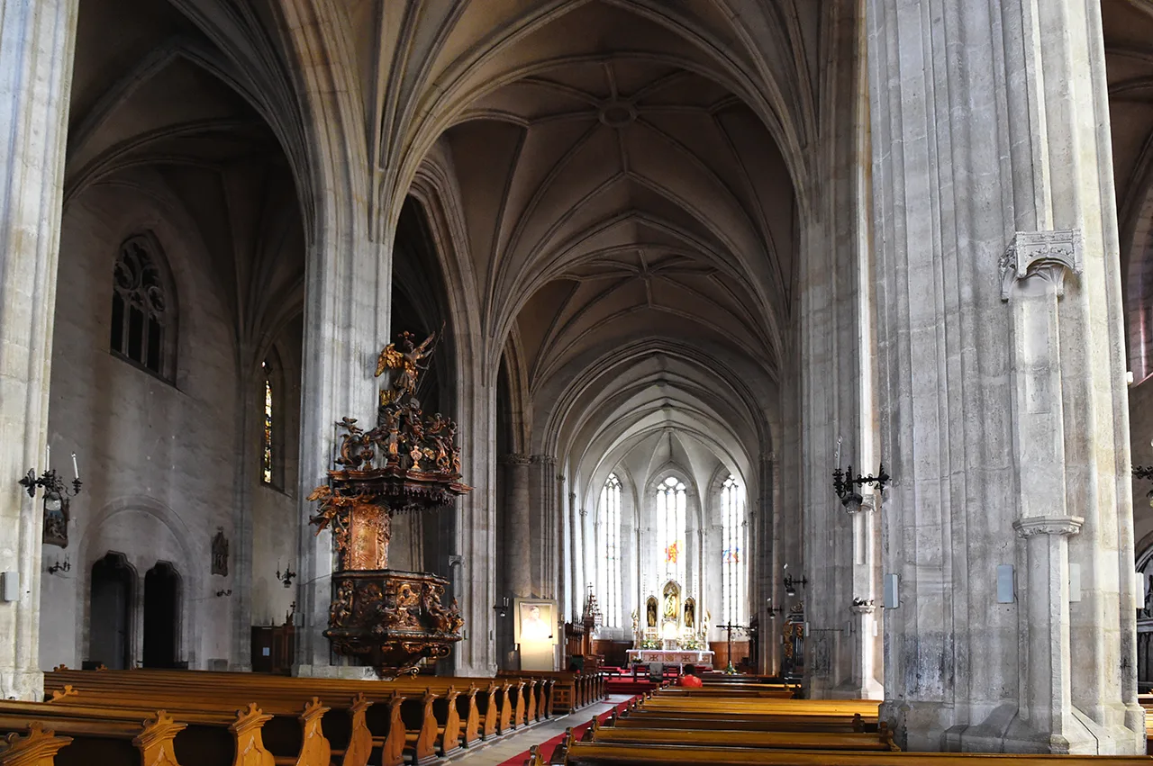 The Gothic nave of St Michael's Church, Cluj-Napoca.