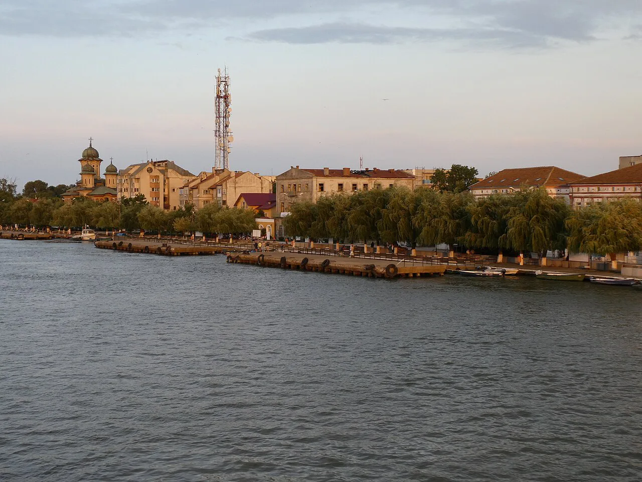 The Sulina branch of the Danube at Sulina.