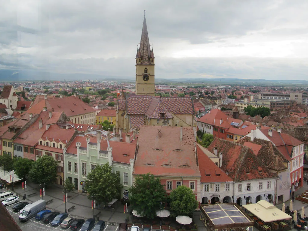 Rooftops of Sibiu's old town seen from the Council Tower.